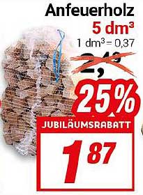 Anfeuerholz - 25% Jubiläumsrabatt