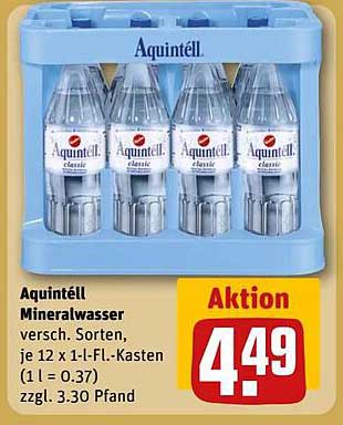 AQUINTELL Mineralwasser - 12 x 1-Liter Kästen im Angebot