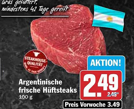 Argentinische frische Hüftsteaks