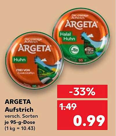 ARGETA Aufstrich versch. Sorten je 95-g-Dose