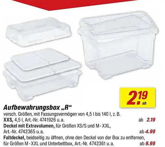 Aufbewahrungsbox "R" - ab 2,19 €
