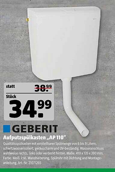 Aufputzspülkasten „AP 110“ von Geberit