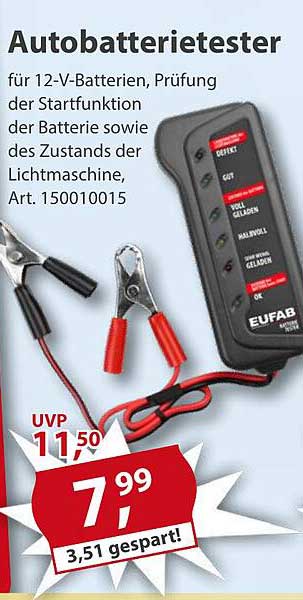 Autobatterietester für 12-V-Batterien, Art. 150010015