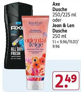 Axe Dusche 250/225 ml oder Jean & Len Dusche 250 ml