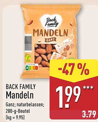 BACK FAMILY Mandeln 200-g-Beutel