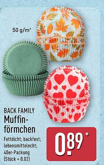 BACK FAMILY Muffinförmchen 40er-Packung