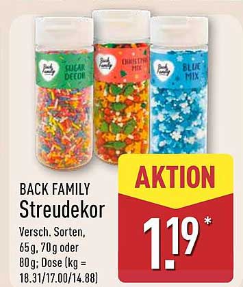 BACK FAMILY Streudekor – Verschiedene Sorten für kreative Backmomente