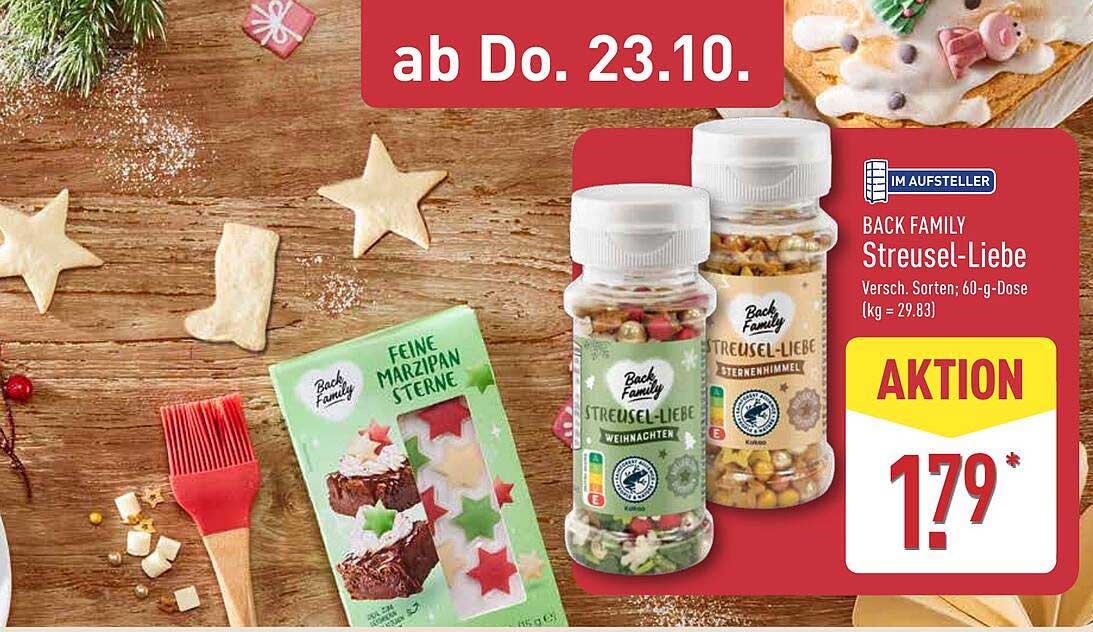 BACK FAMILY Streusel-Liebe - Versch. Sorten; 60-g-Dose (kg = 29,83)