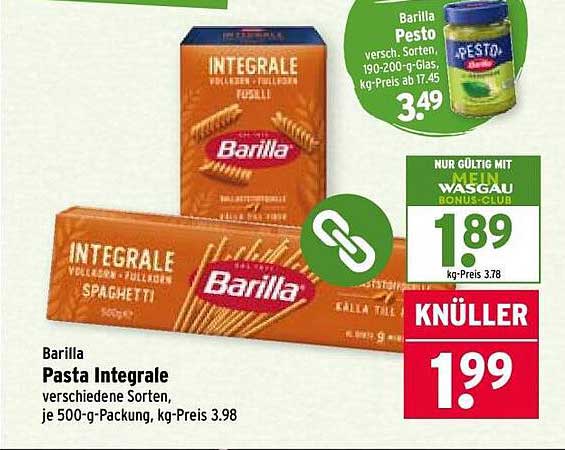 Barilla Pasta Integrale verschiedene Sorten, je 500-g-Packung