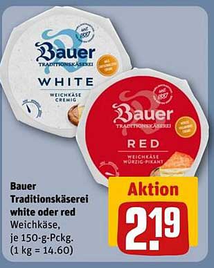 Bauer Traditionskäse white oder red, je 150-g-Pckg.
