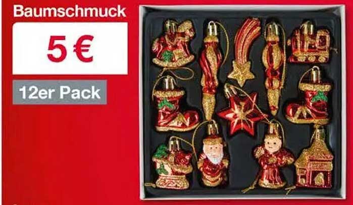 Baumschmuck 12er Pack für nur 5 €