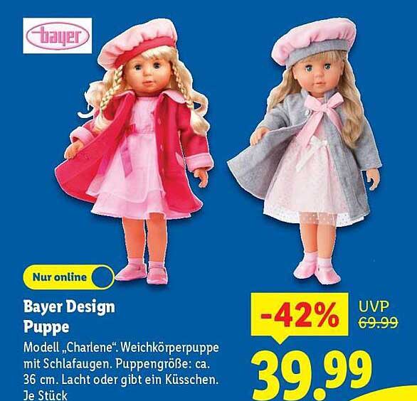 Bayer Design Puppe "Charlene" mit Schlafaugen