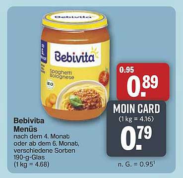 Bebivita Menüs Spaghetti Bolognese 190-g-Glas