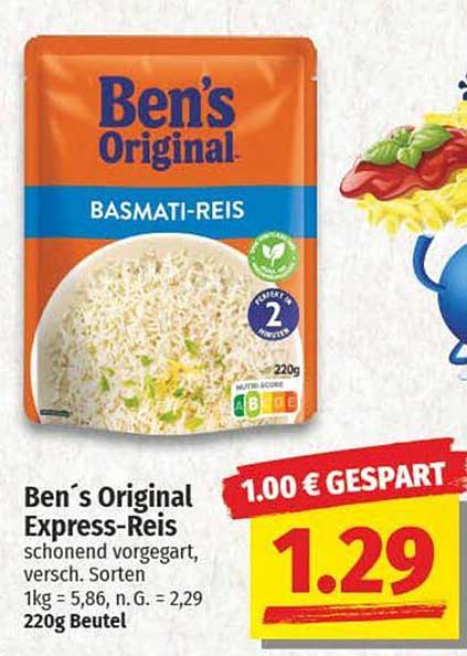 Ben's Original Express-Reis - Basmati-Reis 220g Beutel