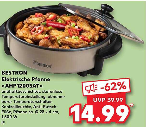 BESTRON Elektrische Pfanne »AHP1200SAT«