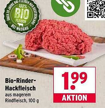 Bio-Rinder-Hackfleisch aus magerem Rindfleisch, 100 g
