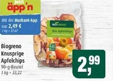 Biogreno Knusprige Apfelchips 90-g-Beutel