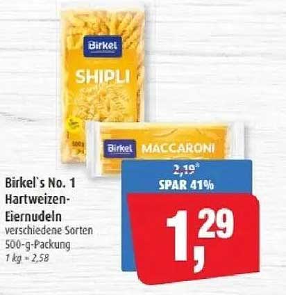 Birkel's No. 1 Hartweizen-Eiernudeln - verschiedene Sorten 500-g-Packung