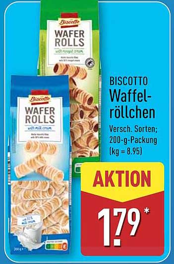 Biscotto Waffelröllchen - Verschiedene Sorten; 200-g-Packung