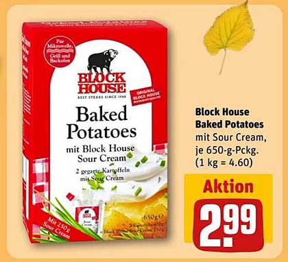 Block House Baked Potatoes mit Sour Cream, 650 g