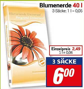 Blumenerde Universal Potting Soil 40 l - 3 Säcke