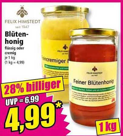 Blütenhonig flüssig oder cremig - 1 kg