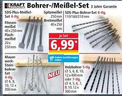 Bohrer-/Meißel-Set 3 Jahre Garantie