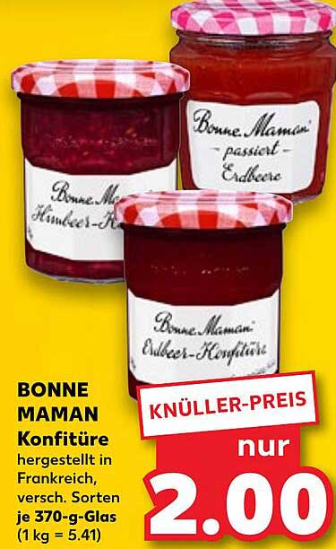 BONNE MAMAN Konfitüre – nur 2,00 €