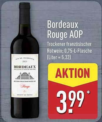 Bordeaux Rouge AOP - Trockener französischer Rotwein, 0,75-L-Flasche