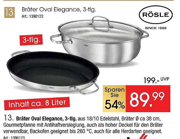 Bräter Oval Elegance, 3-tlg.