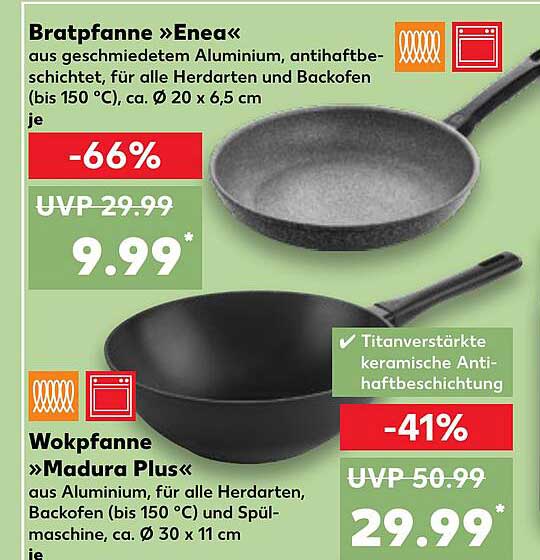 Bratpfanne »Enea« und Wokpfanne »Madura Plus«