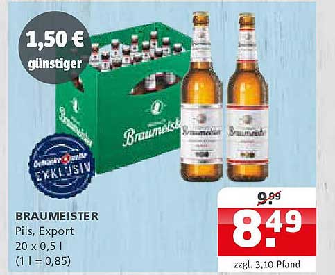 BRAUMEISTER Pils, Export 20 x 0,5 l