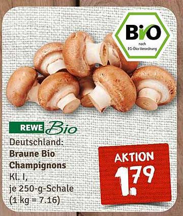 Braune Bio Champignons Kl. I - 250 g Schale