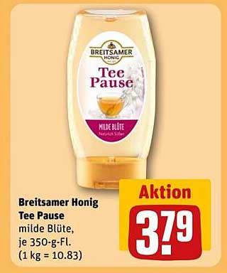 Breitsamer Honig Tee Pause, milde Blüte, je 350-g-Fl.