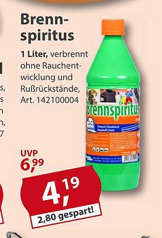 Brennspiritus 1 Liter - Jetzt zum Sonderpreis!