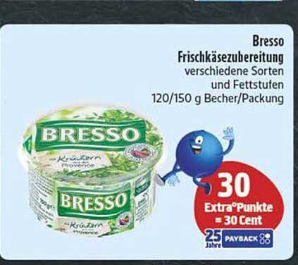 Bresso Frischkäsezubereitung verschiedene Sorten und Fettstufen 120/150 g Becher/Packung