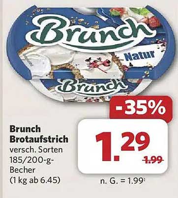 Brunch Brotaufstrich verschieden Sorten 185/200-g Becher
