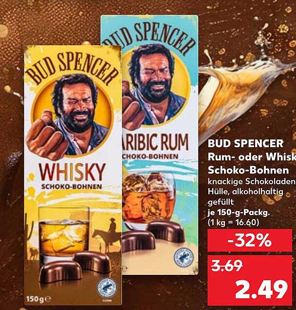 BUD SPENCER Rum- oder Whisky Schoko-Bohnen