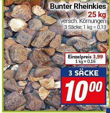 Bunter Rheinkies 25 kg