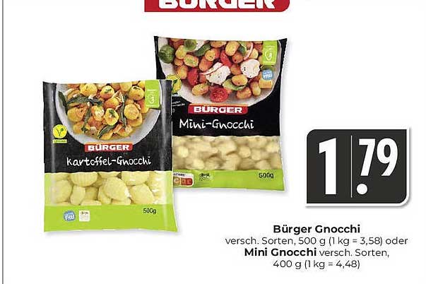 Bürger Gnocchi 500 g oder Mini Gnocchi 400 g
