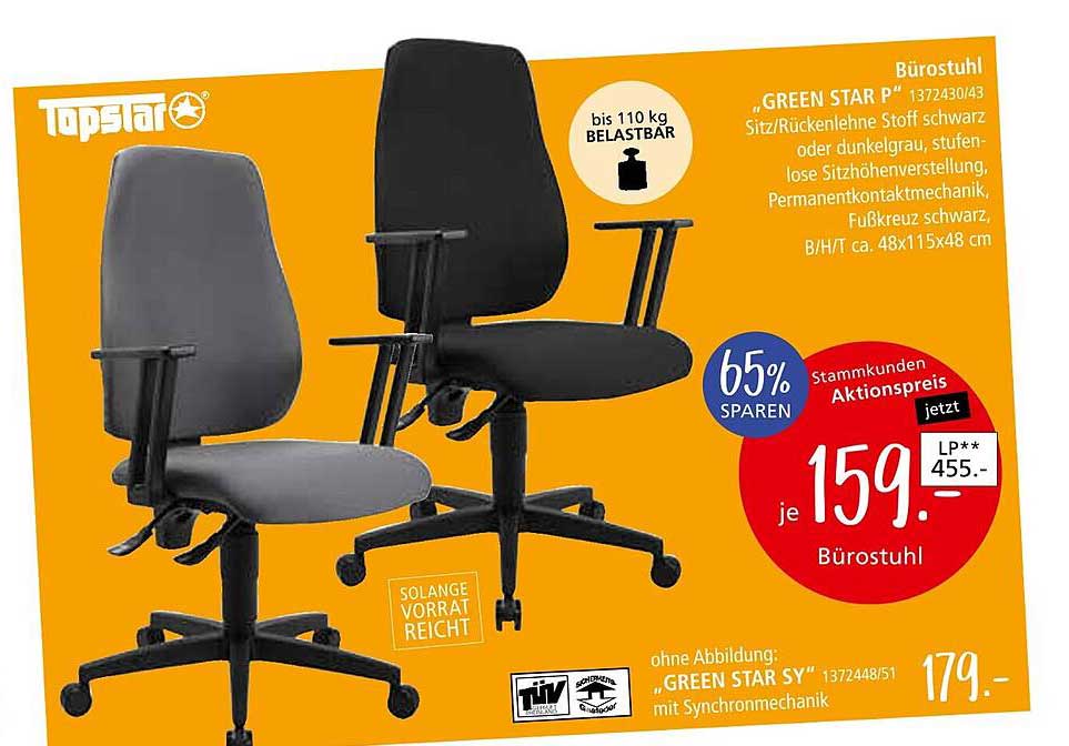 Bürostuhl „GREEN STAR P“ – 65% sparen!