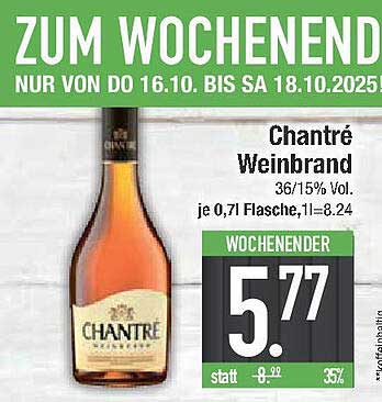 Chantré Weinbrand 0,71 l Flasche