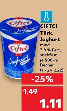 CIFTCI Türk. Joghurt mind. 3,8 % Fett, stichfest je 500-g-Becher