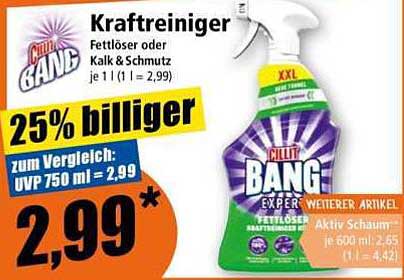 Cillit Bang Kraftreiniger - Fettlöser oder Kalk & Schmutz 750 ml