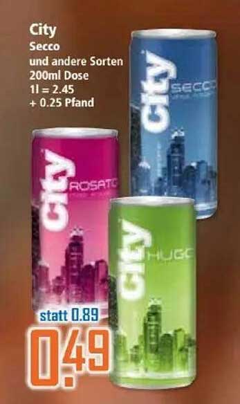 City Secco und andere Sorten 200ml Dose