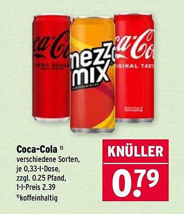 Coca-Cola 0,33 l-Dosen – verschiedene Sorten