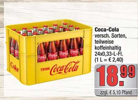 Coca-Cola 24x0,33 L Flasche im praktischen Kasten