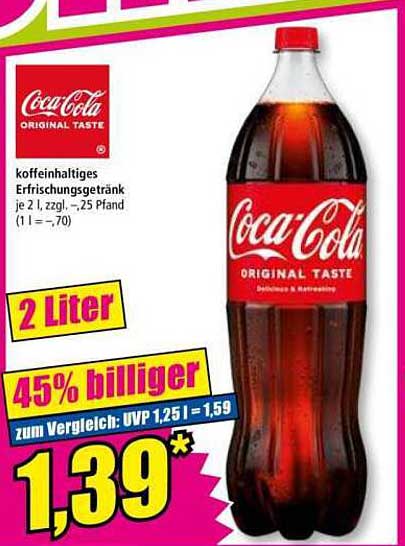 Coca-Cola Original Taste 2 Liter – 45% billiger!