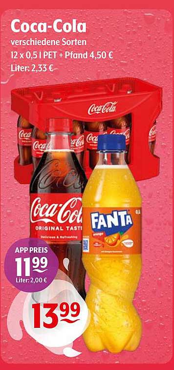 Coca-Cola und Fanta 12 x 0,5 l PET