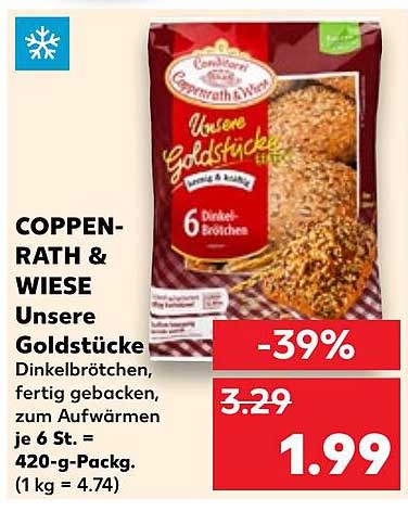 COPPENRATH & WIESE Unsere Goldstücke Dinkelbrötchen, 6 St.